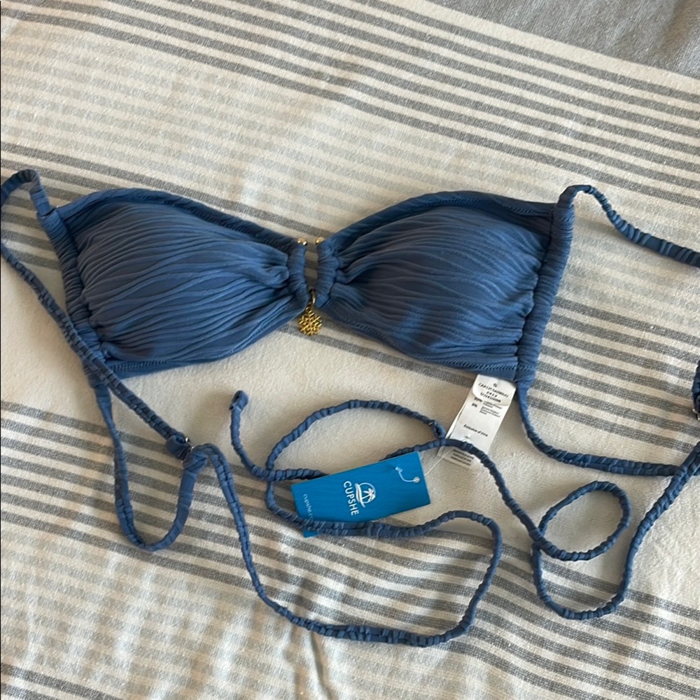 Cupshe Blue Bikini Top